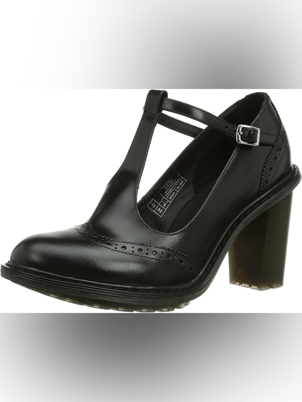 Dr Martens Karishma Black T-Strap Block Heel Mary Jane Pumps - Picture 5 of 9